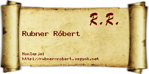 Rubner Róbert névjegykártya