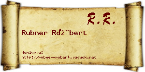 Rubner Róbert névjegykártya